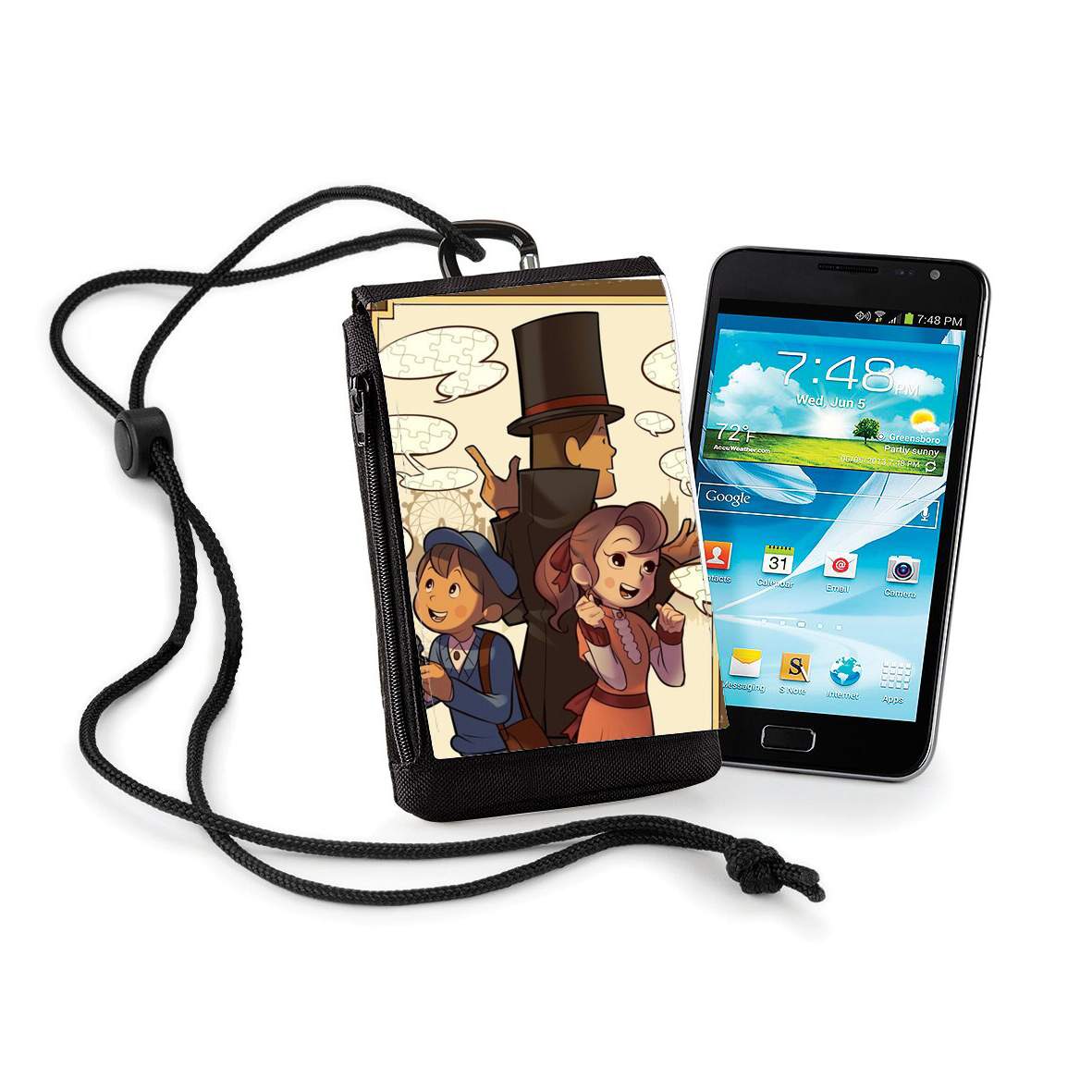 Pochette de téléphone - Taille XL pour Professeur Layton