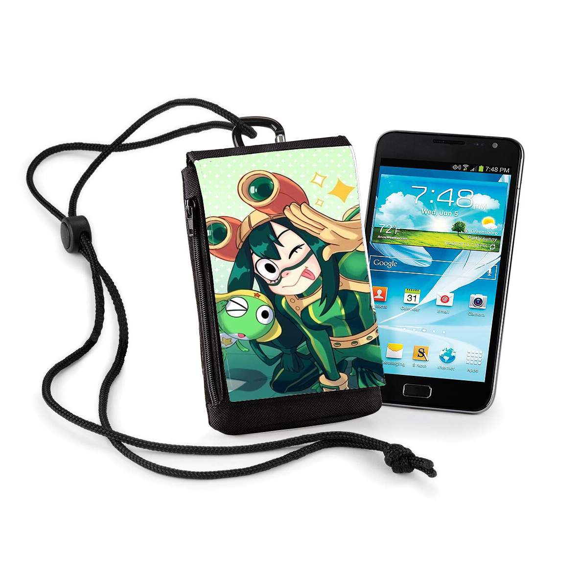 Pochette de téléphone - Taille XL pour tsuyu  keroro Frog Family