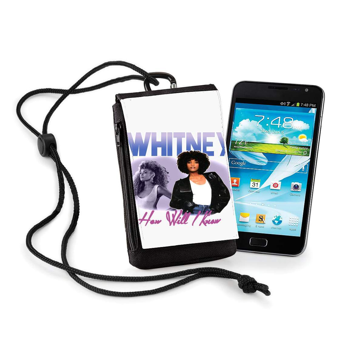 Pochette de téléphone - Taille XL pour whitney houston