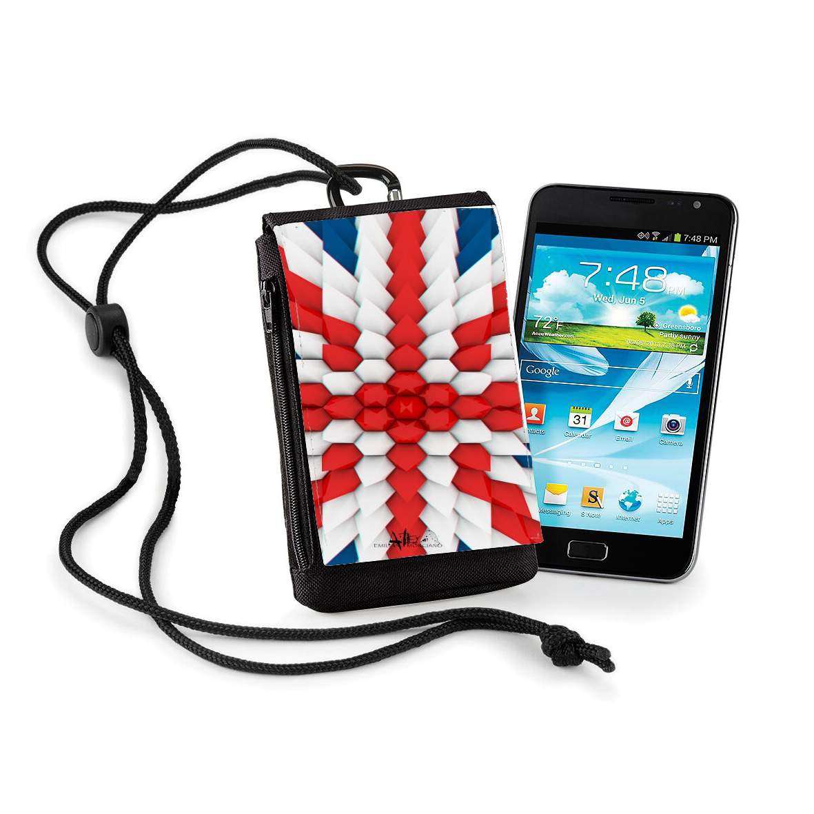 Pochette de téléphone - Taille normal pour 3D Poly Union Jack London flag