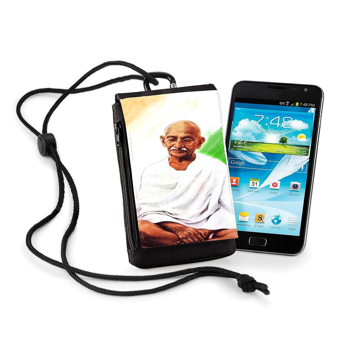 Pochette de téléphone - Taille normal pour Gandhi India