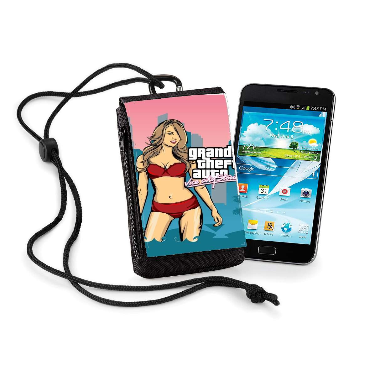 Pochette de téléphone - Taille normal pour GTA collection: Bikini Girl Miami Beach