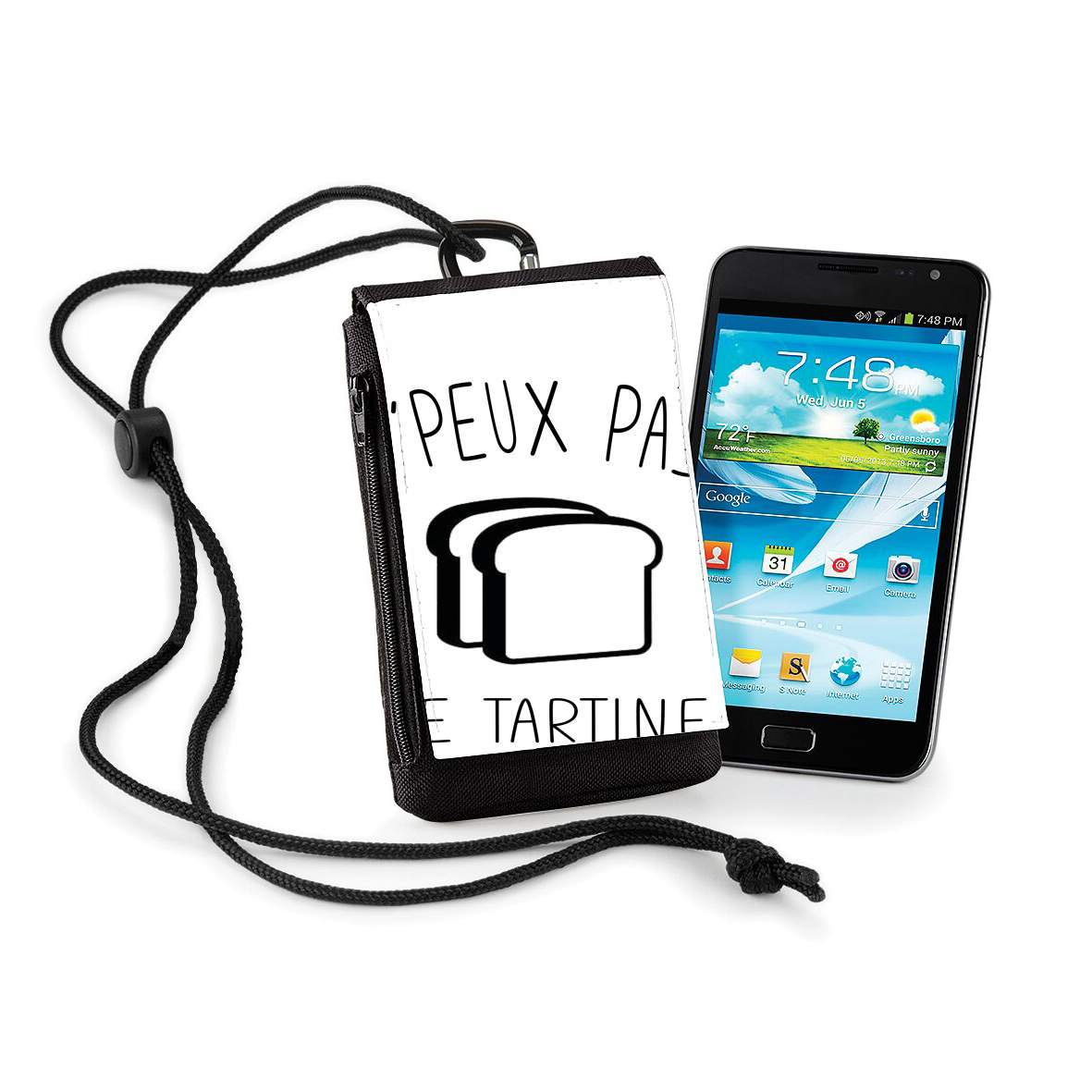 Pochette de téléphone - Taille normal pour Je peux pas je tartine