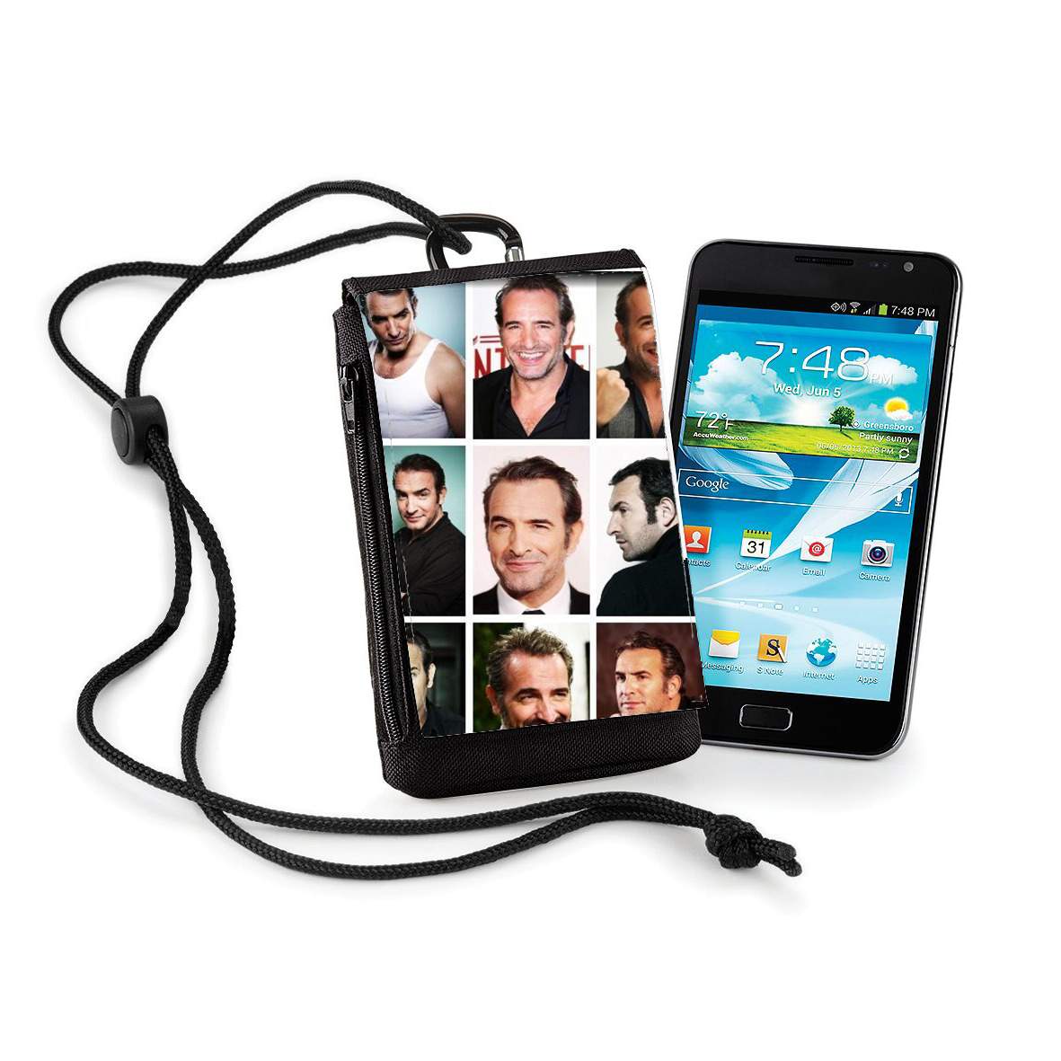 Pochette de téléphone - Taille normal pour Jean Dujardin collage