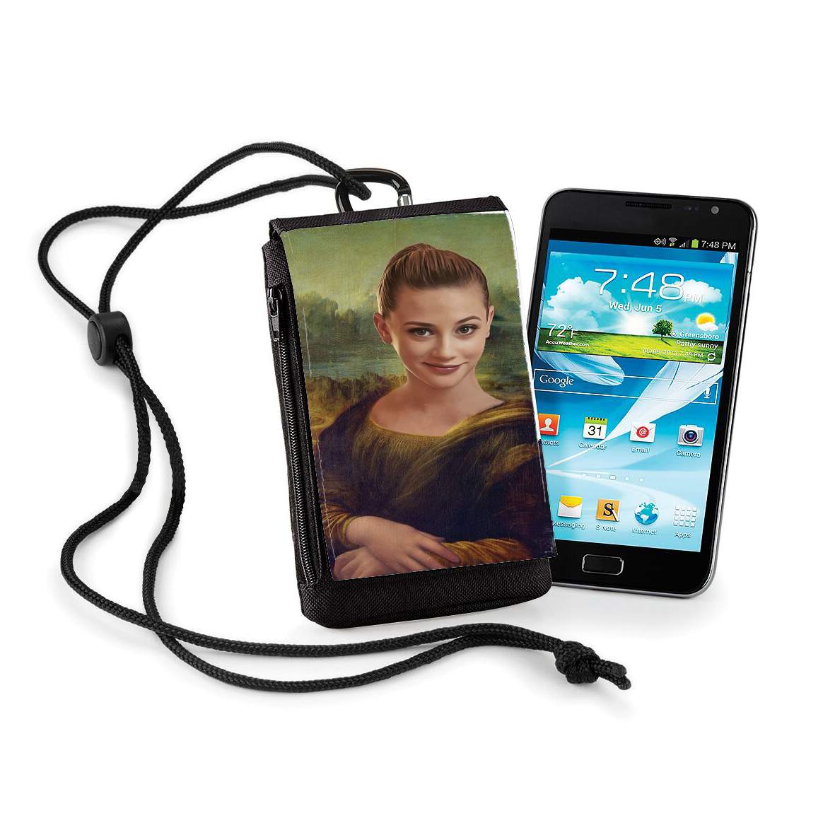 Pochette de téléphone - Taille normal pour Lili Reinhart Mashup Mona Lisa Joconde