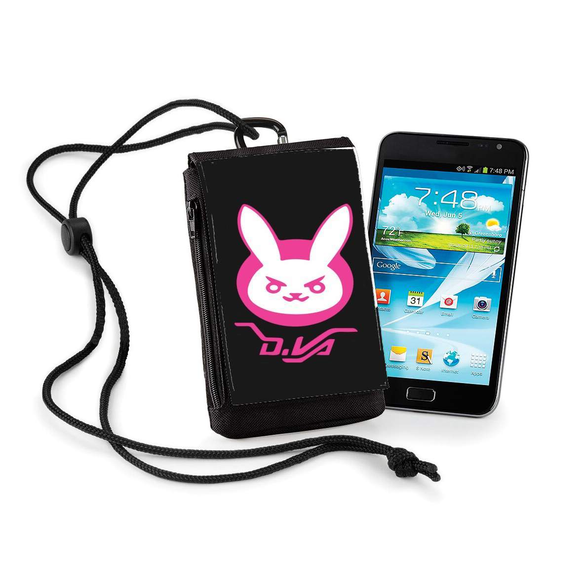 Pochette de téléphone - Taille normal pour Overwatch D.Va Bunny Tribute Lapin Rose