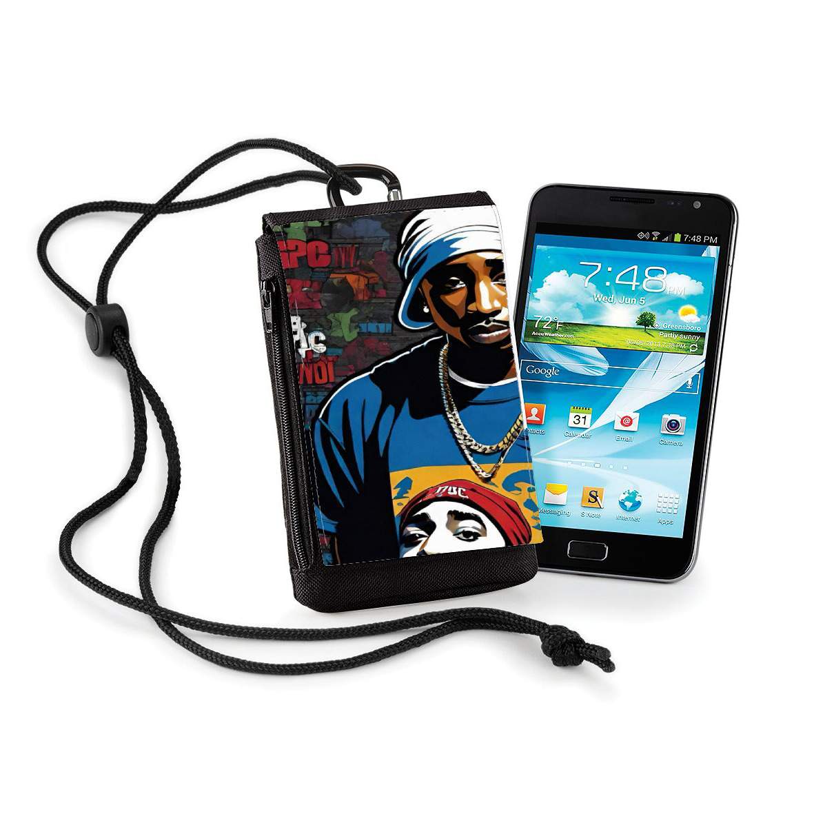 Pochette de téléphone - Taille normal pour Shakur Gangsta V1