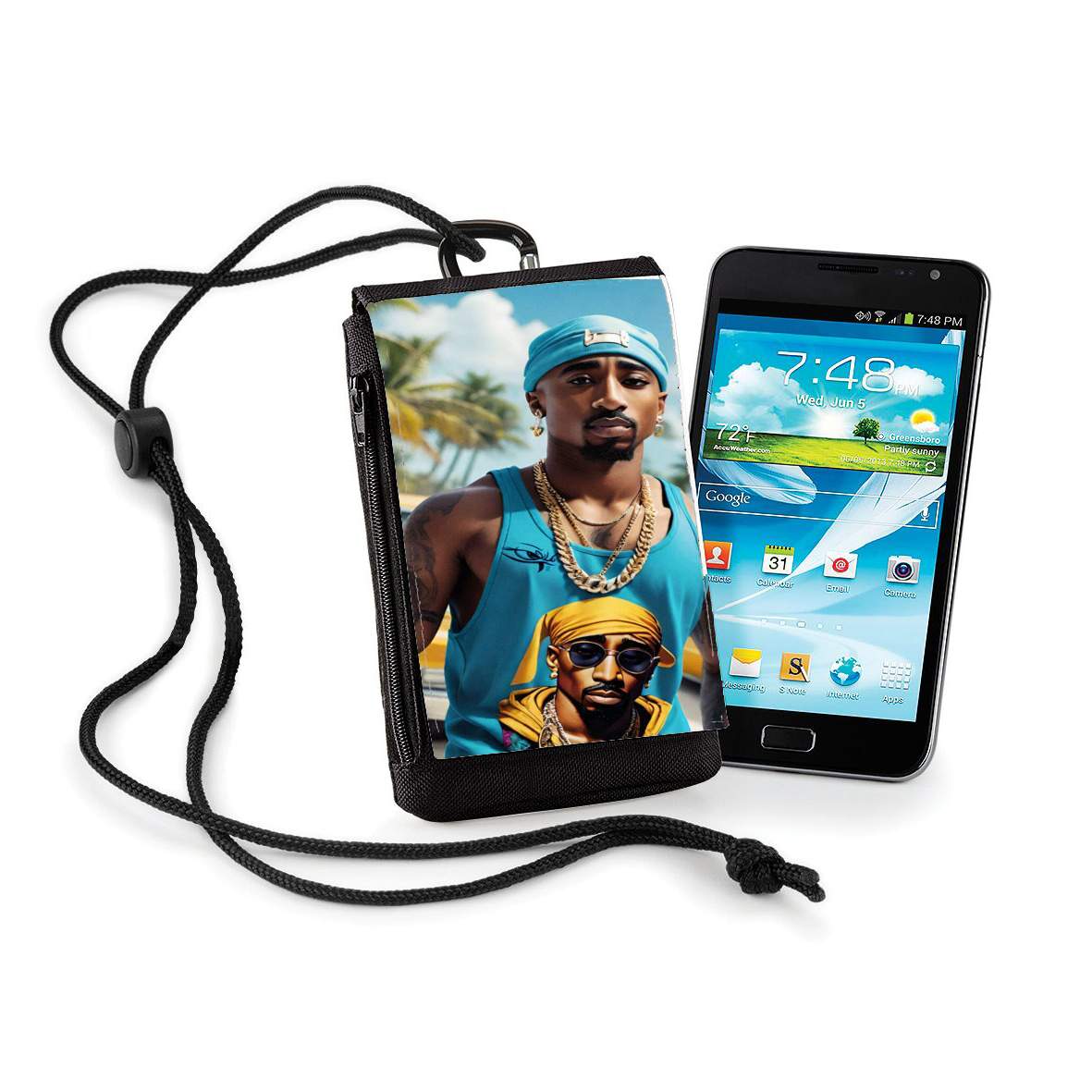 Pochette de téléphone - Taille normal pour Shakur Gangsta V3