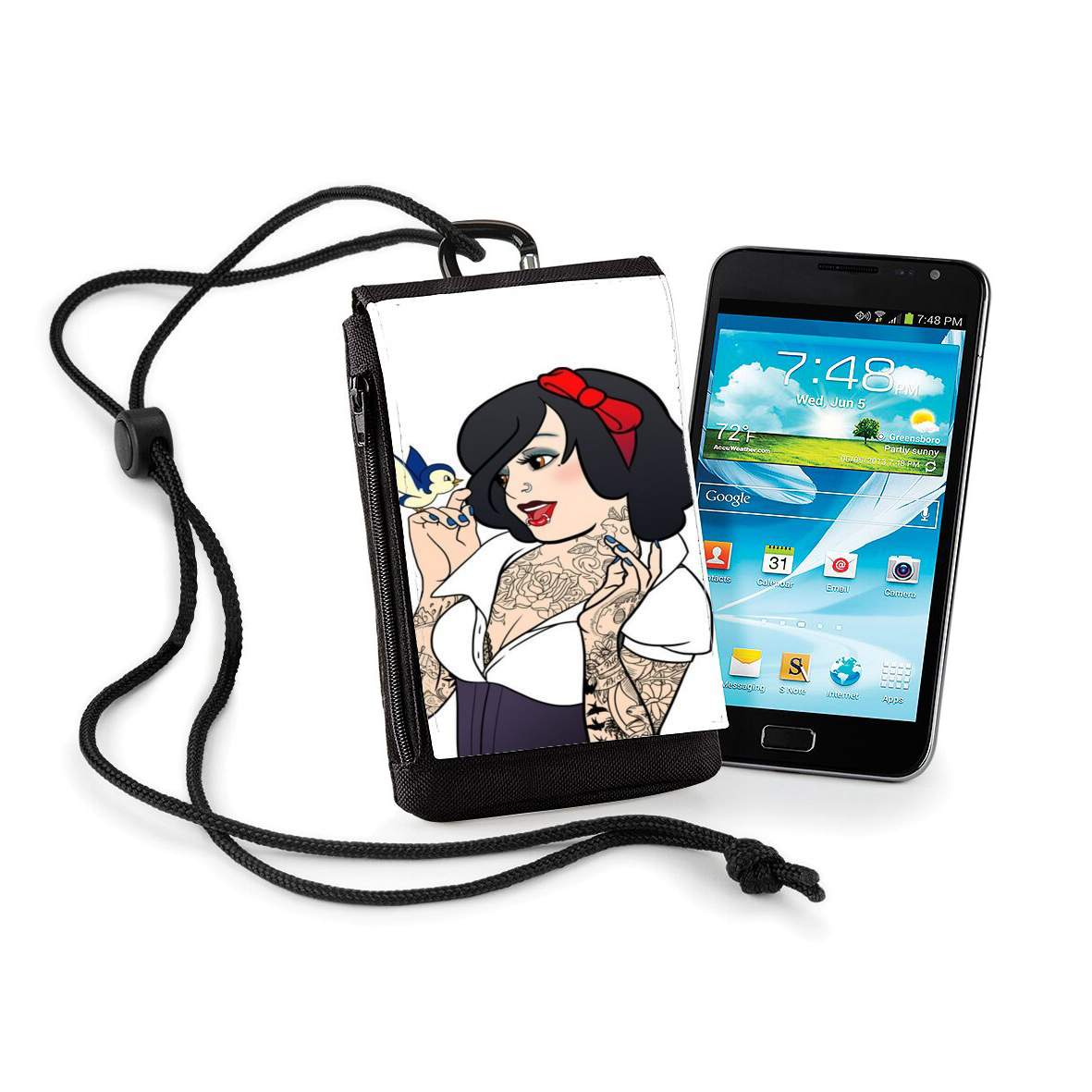 Pochette de téléphone - Taille normal pour Snow White Tattoo Bird