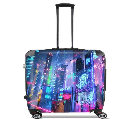 Sacs ordinateur à roulettes pour Cyberpunk city night art