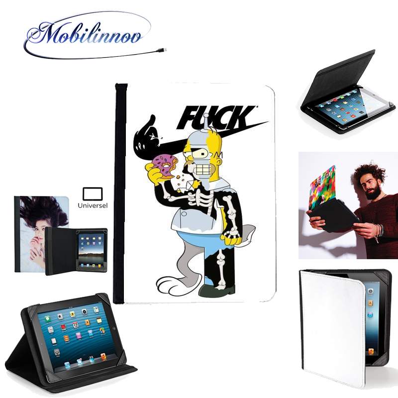 Étui Universel Tablette 7 pouces pour Home Simpson Parodie X Bender Bugs Bunny Zobmie donuts