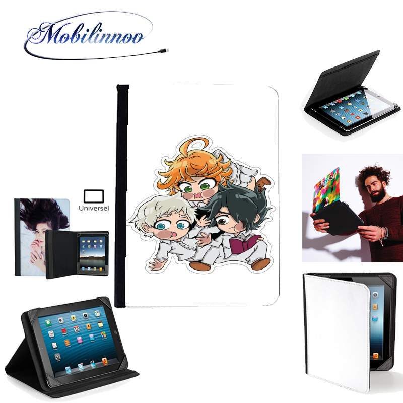 Étui Universel Tablette 7 pouces pour The Promised Neverland - Emma, Ray, Norman Chibi