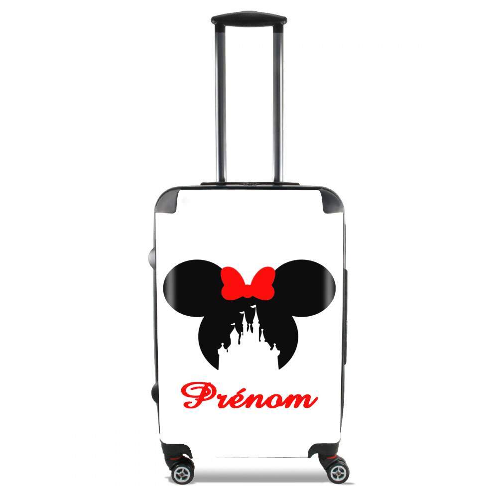 Valise trolley bagage L pour Silhouette Minnie Château avec prénom personnalisable