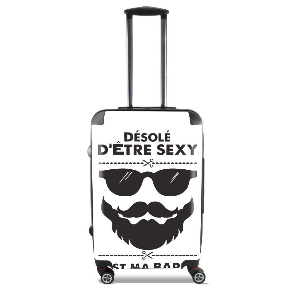 Valise trolley bagage L pour Désolé d'être sexy c'est ma barbe