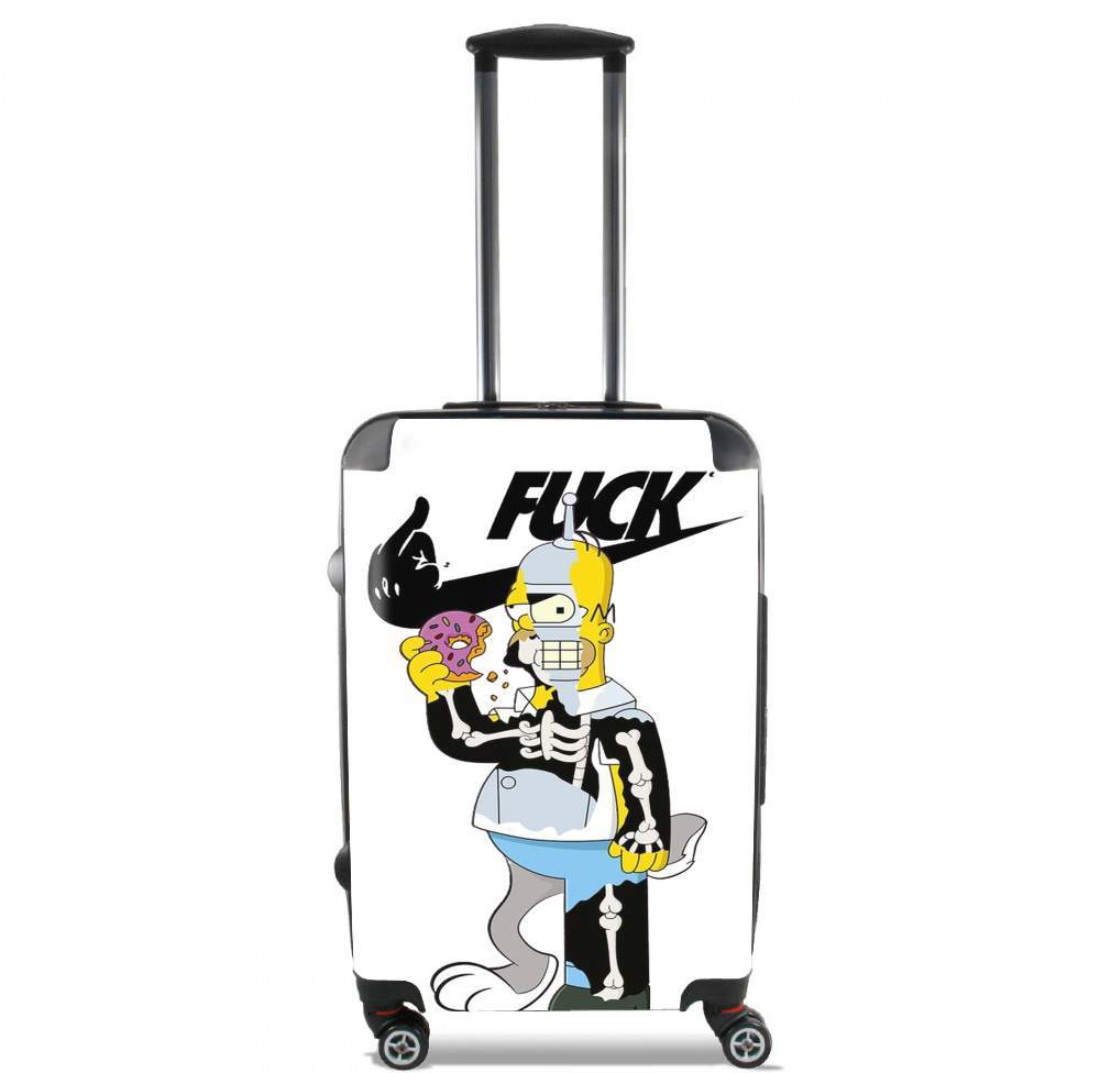 Valise trolley bagage L pour Home Simpson Parodie X Bender Bugs Bunny Zobmie donuts