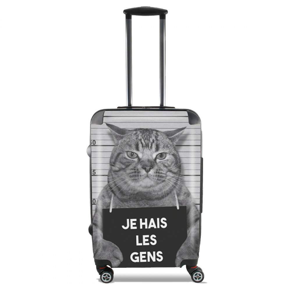 Valise trolley bagage L pour Je hais les gens - Chat en prison