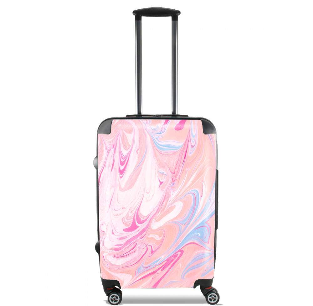 Valise trolley bagage L pour Minimal Marbre Rose