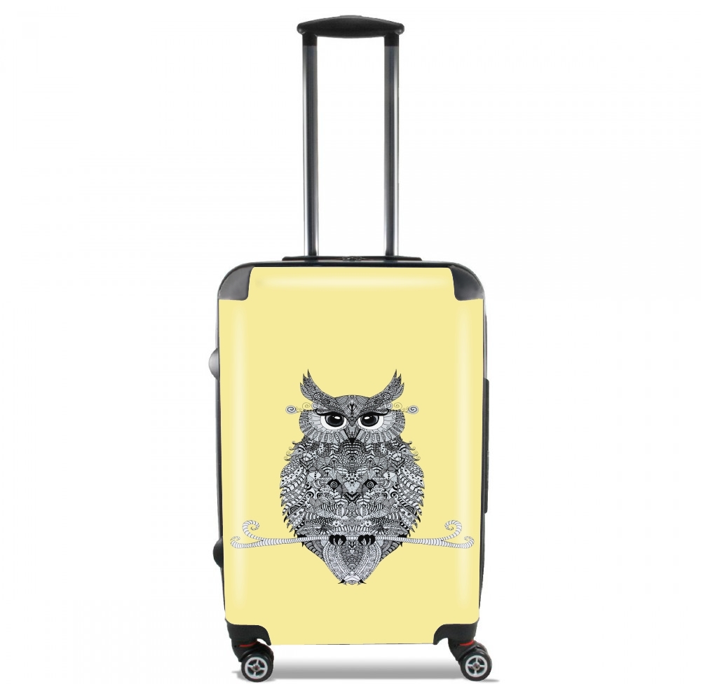 Valise trolley bagage L pour Hiboux Jaune