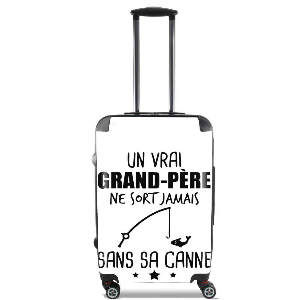 Valise trolley bagage L pour Un grand pere ne sort jamais sans sa canne Cadeau pecheur