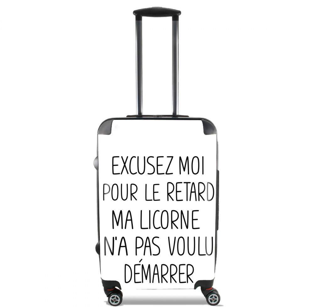 Valise trolley bagage XL pour Excusez moi pour le retard ma licorne na pas voulu demarrer